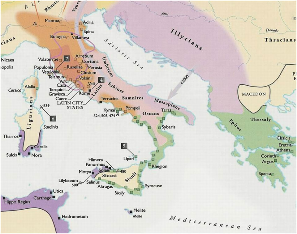 Ancient map of Illyricum